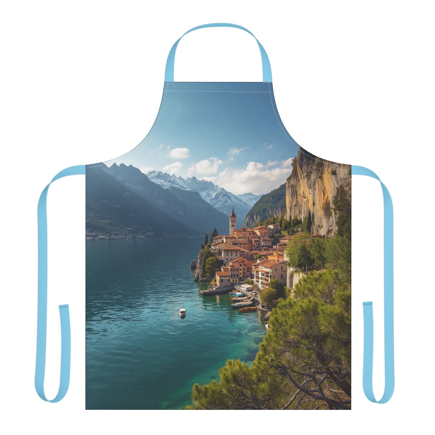 Scenic Italian Lake Apron with 5-Color Straps, Kitchen Gift for Chefs, Cooking Apron, Unique Gift for Foodies, Summer BBQ Essential, [...]