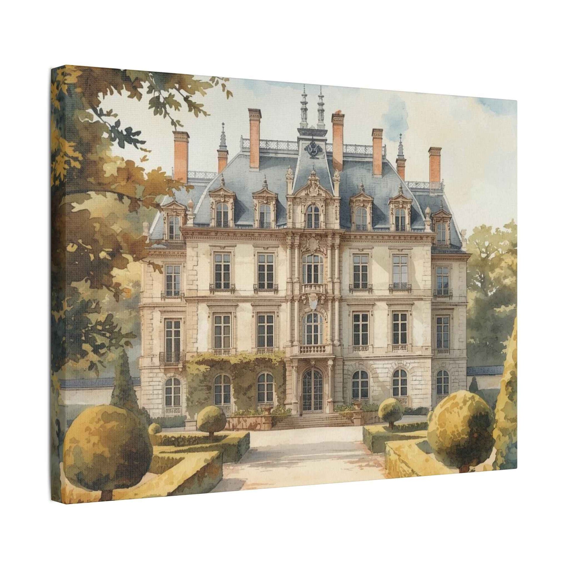Château Garden Satin Canvas Print — Stretched Wall Art