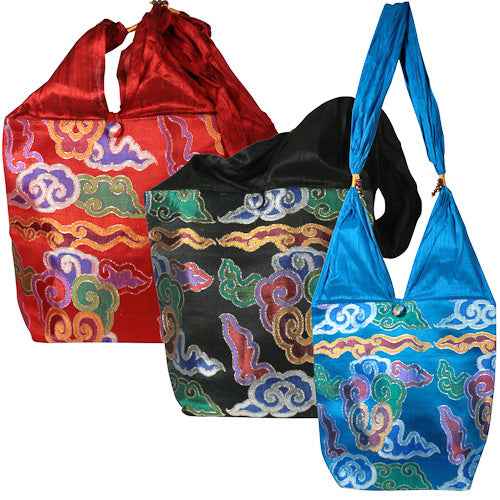 Large Silk Brocade Shoulder Bag from India