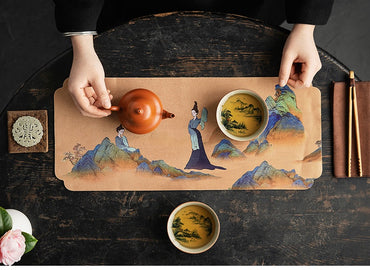 Large Deerskin Chinese Style Tea Towel Cloth Liner Absorbent Table Mat