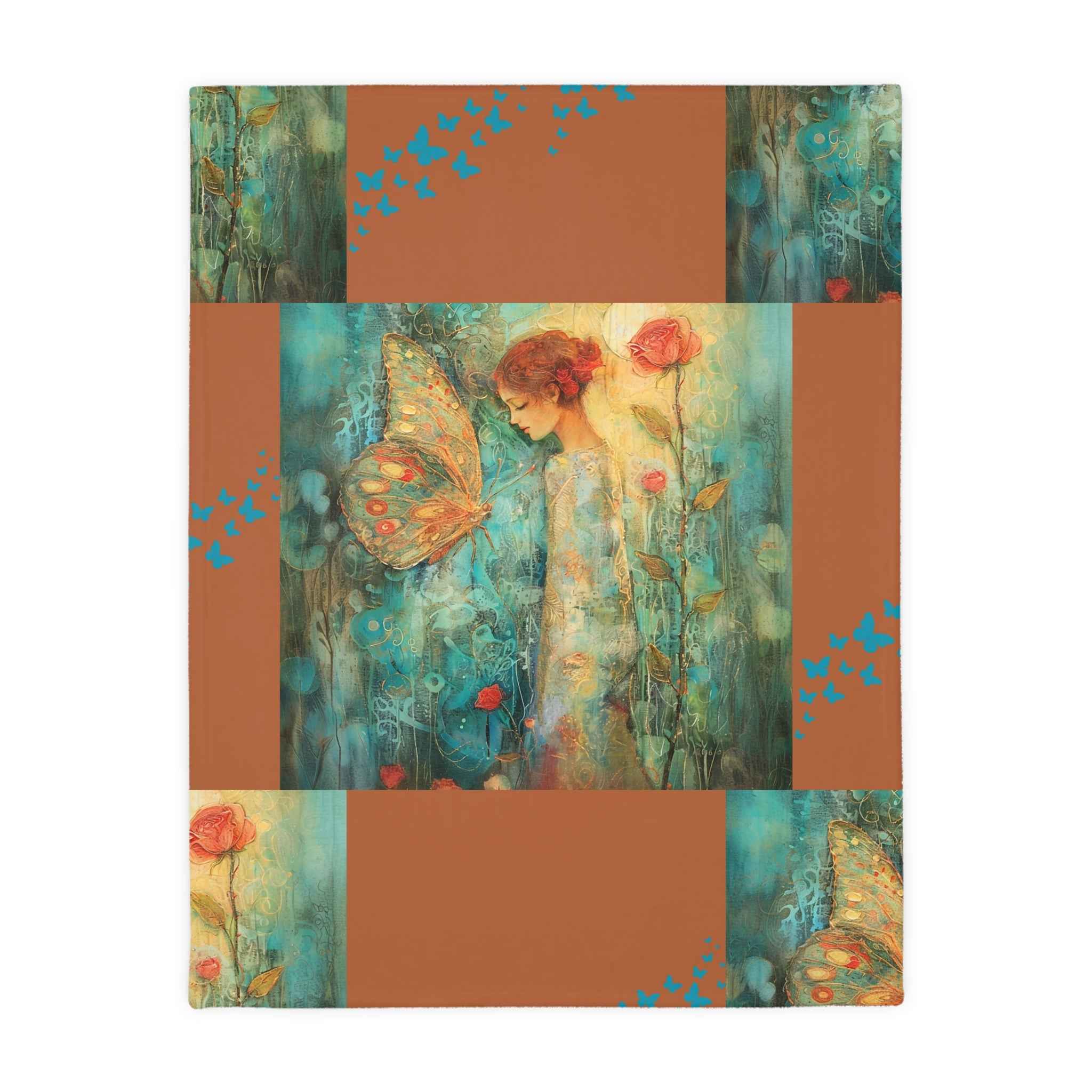 Artistic Butterfly Velveteen Blanket - Cozy, Two-Sided Microfiber Throw