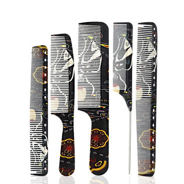Japanese Style Graffiti Hairdressing Flat Comb ABS High Temp Anti Static