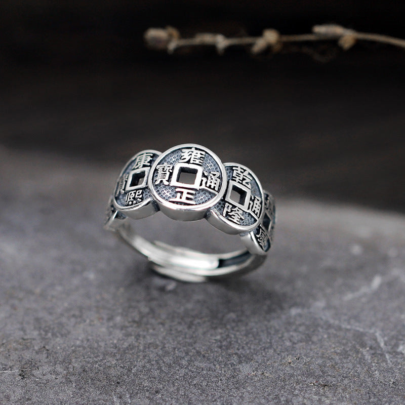 Unisex Vintage Wide Rings – Adjustable Fashion Band