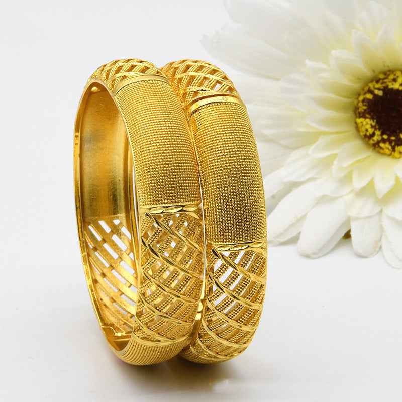 24K Gold Plated Women's Sand Gold Bracelet from India