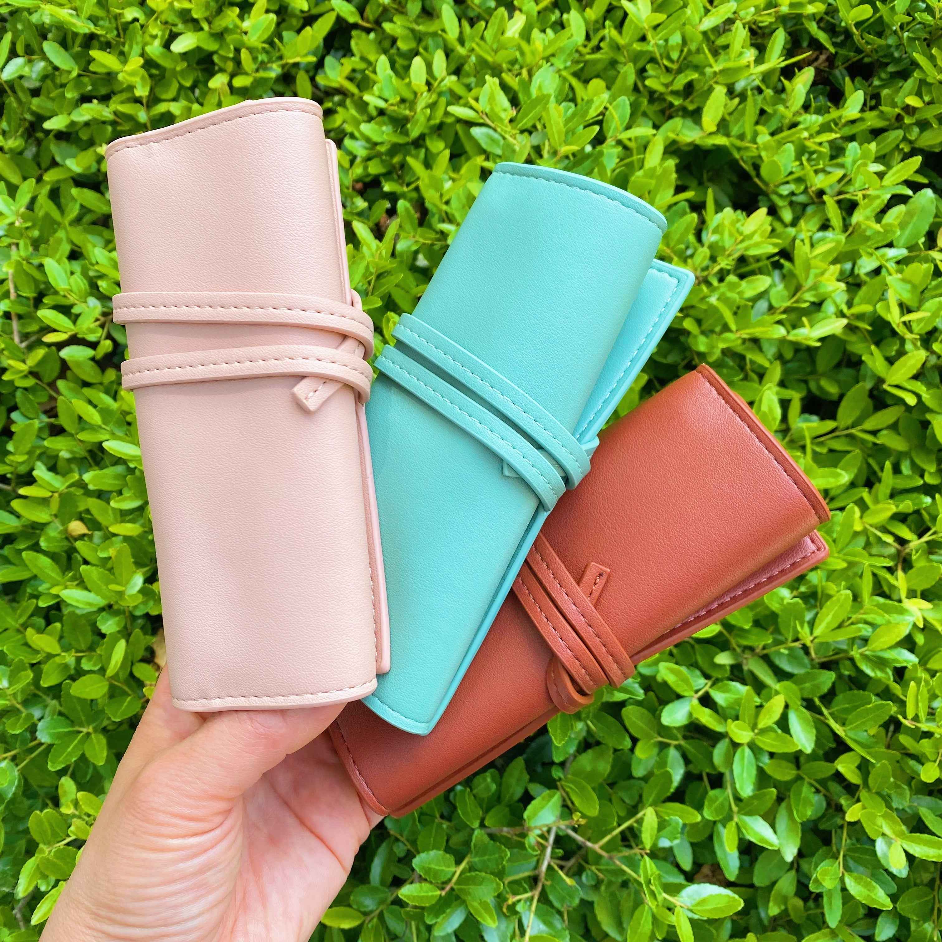 Always With Me Vegan Leather Jewelry Roll Travel Organizer