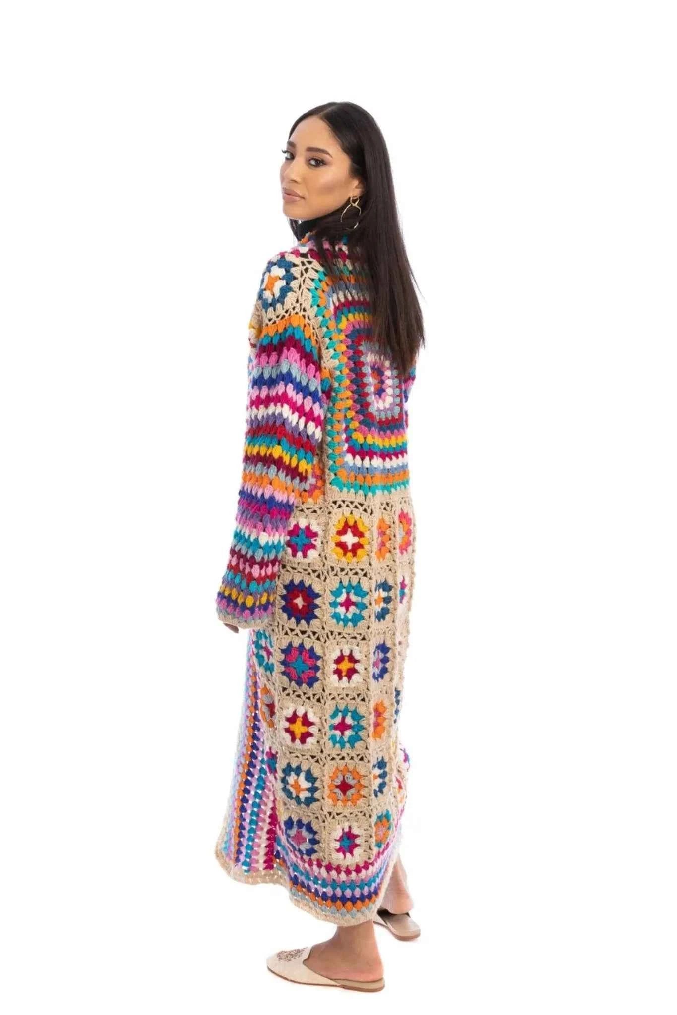 Hand Crocheted Long Kimono