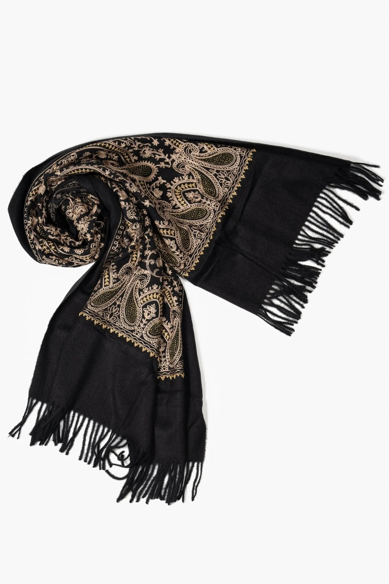 Shimmering Embroidered Reversible Scarf