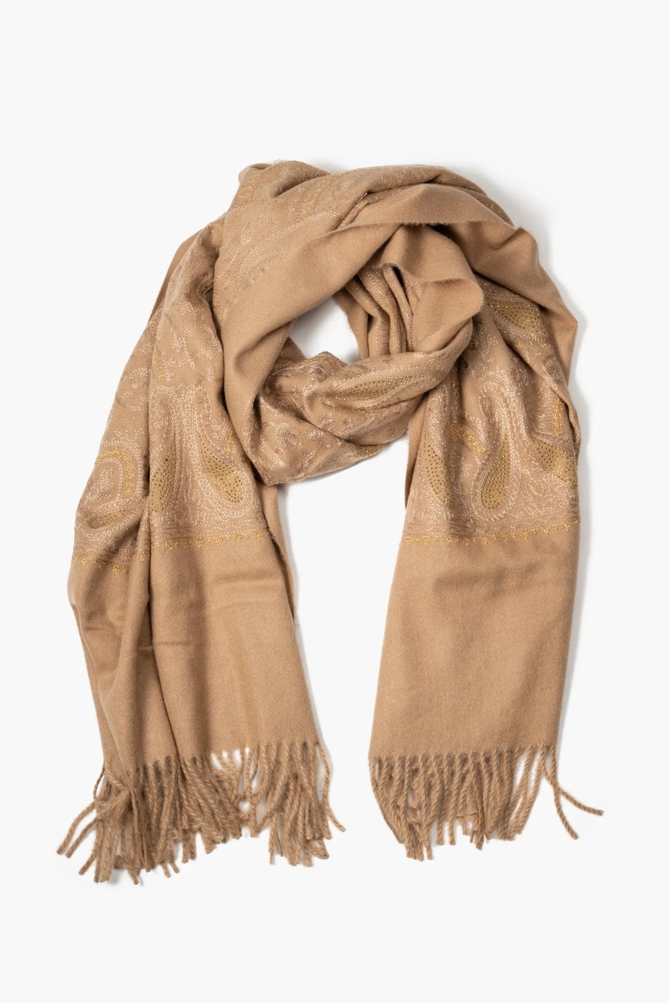Shimmering Embroidered Reversible Scarf