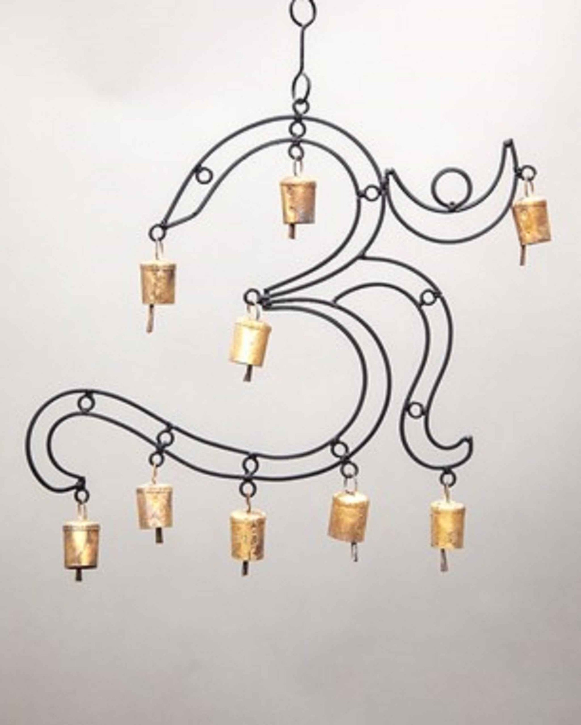 OM Brass Chime With Nine Bells Handmade Eco Friendly Meditation Decor