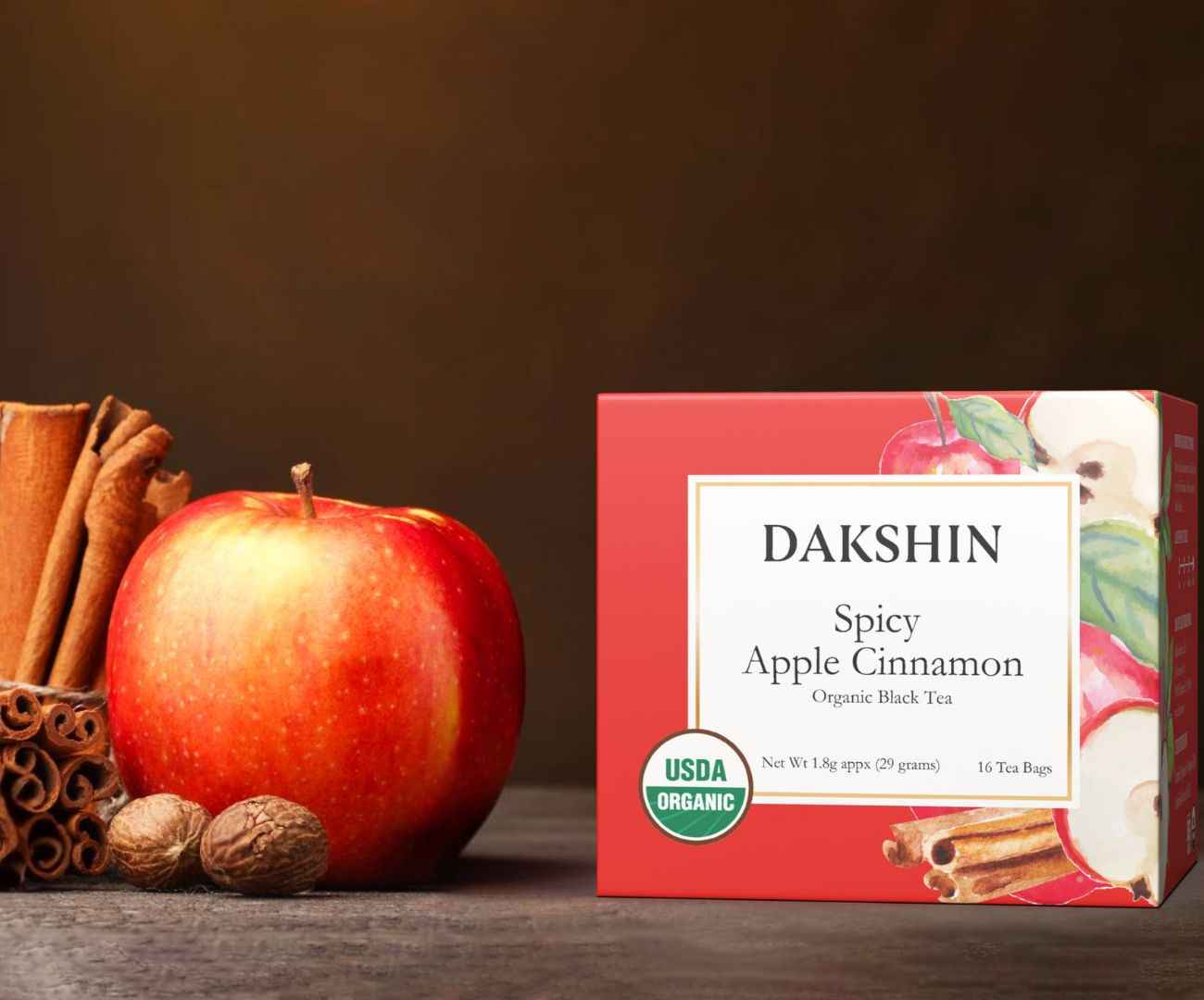 Organic Spicy Apple Cinnamon Tea - Cozy by Dakshin