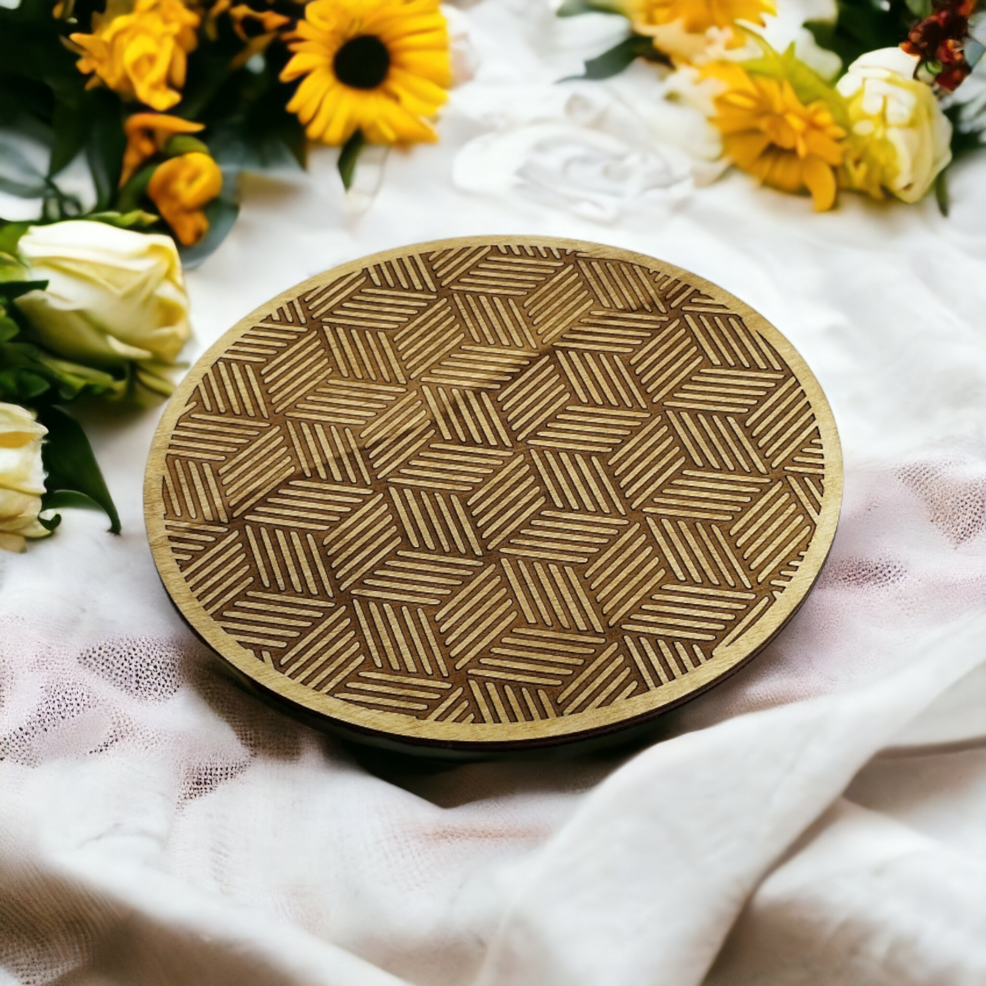 Geometric Cubes Pot Holder Wood Minimalist Handmade Gift For Kitchen