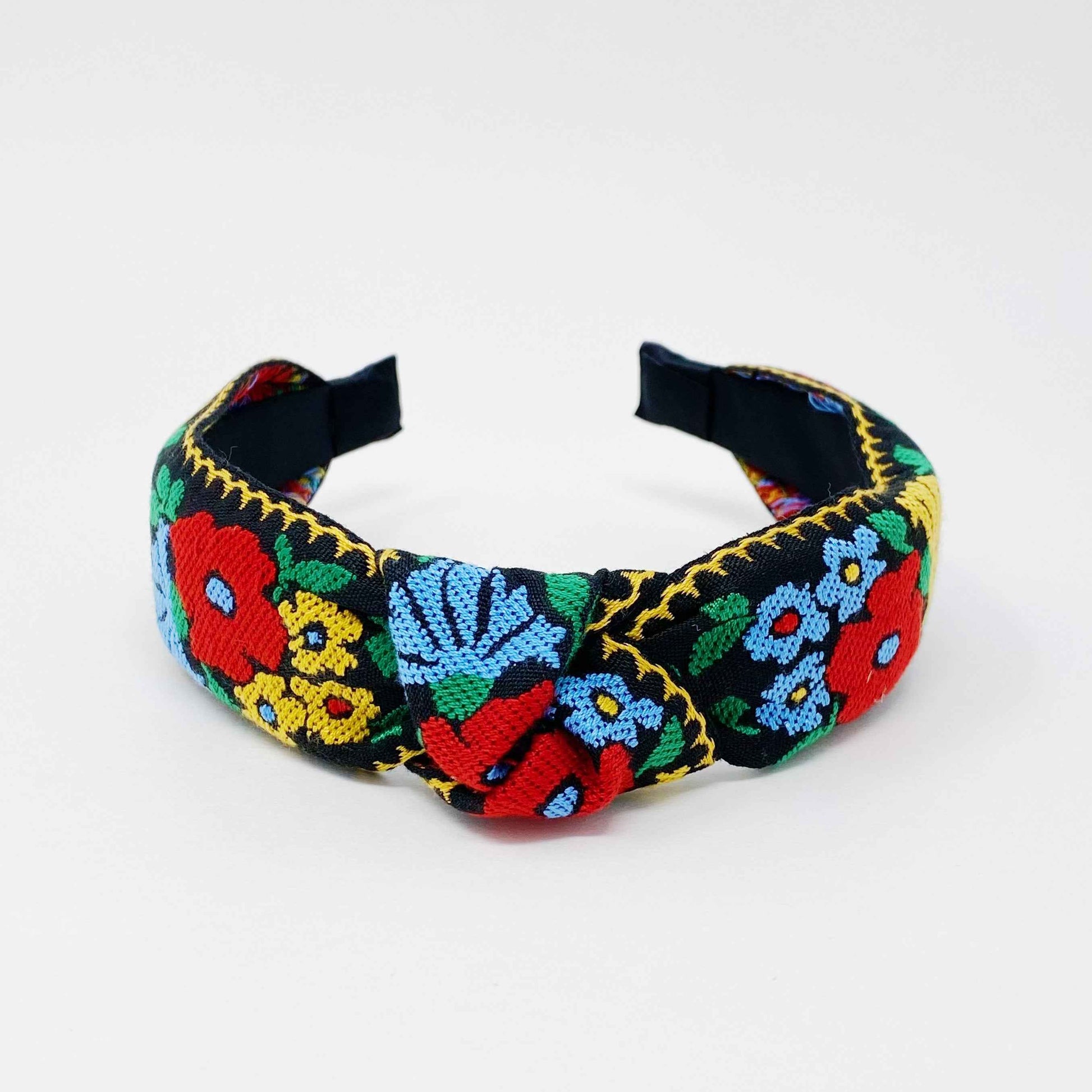 French Floral Embroidered Headband With Soft Edges For Comfort