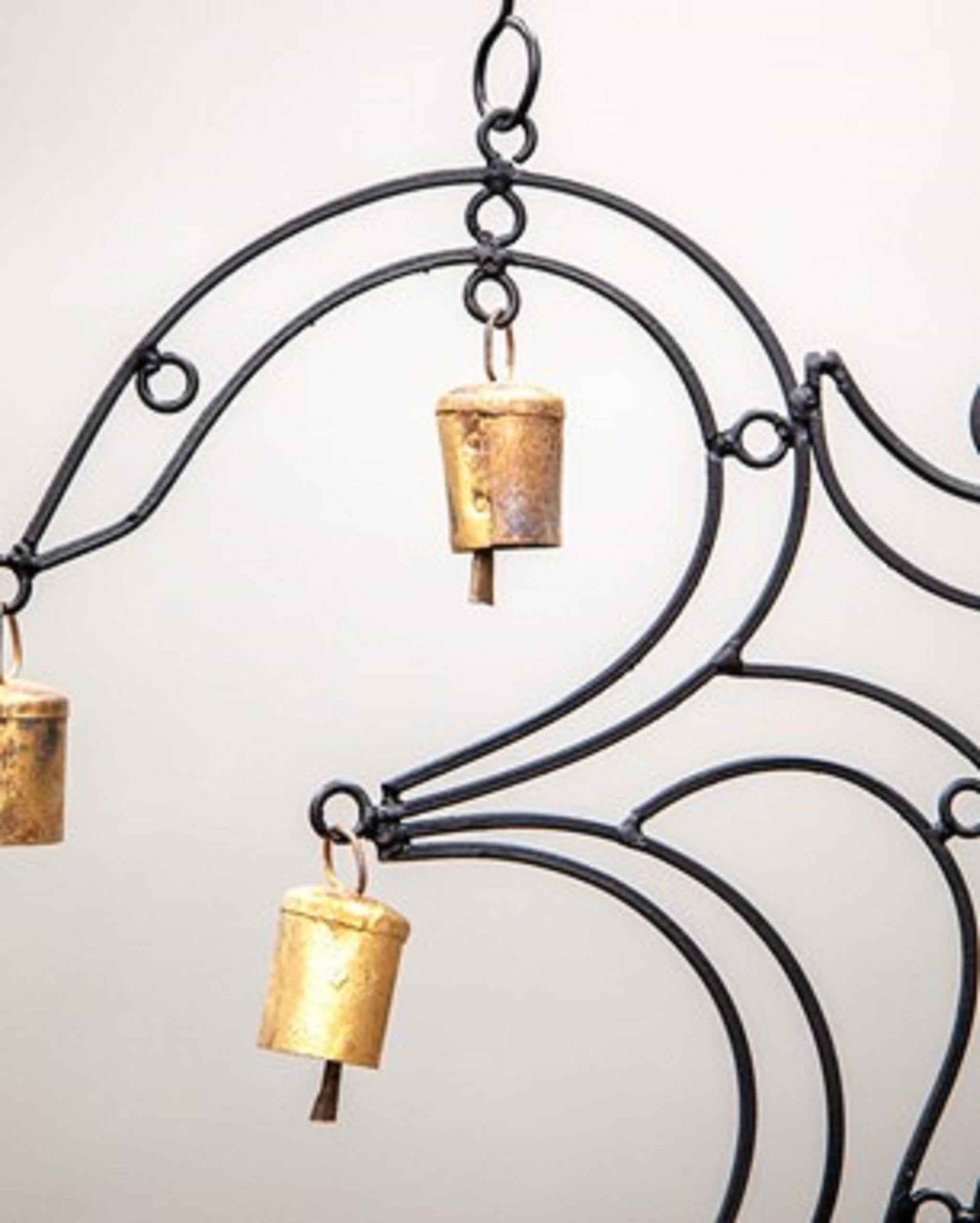 OM Brass Chime With Nine Bells Handmade Eco Friendly Meditation Decor