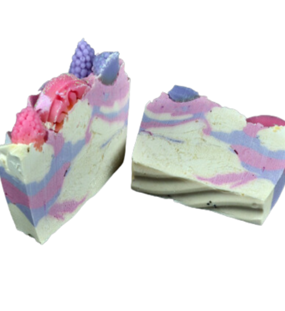 Luxury Berrylicious Soap Slice Vegan SLS Free Cold Process - Rosetta Creative Boutique
