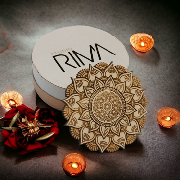 Mandala Wooden Coasters Set of 4 Handmade Gift for Housewarming