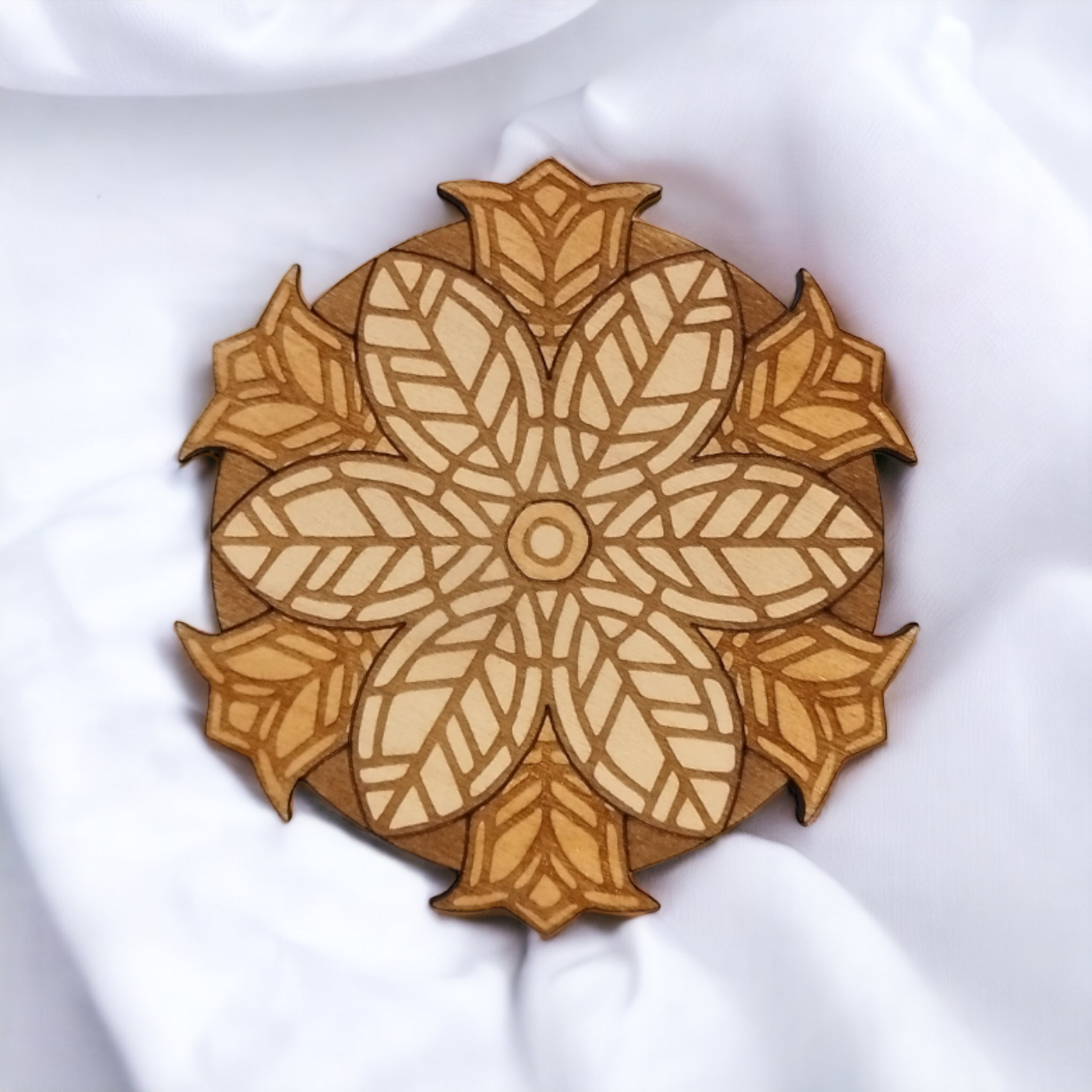 Mandala Wooden Coasters Set of 4 Handmade Gift for Housewarming