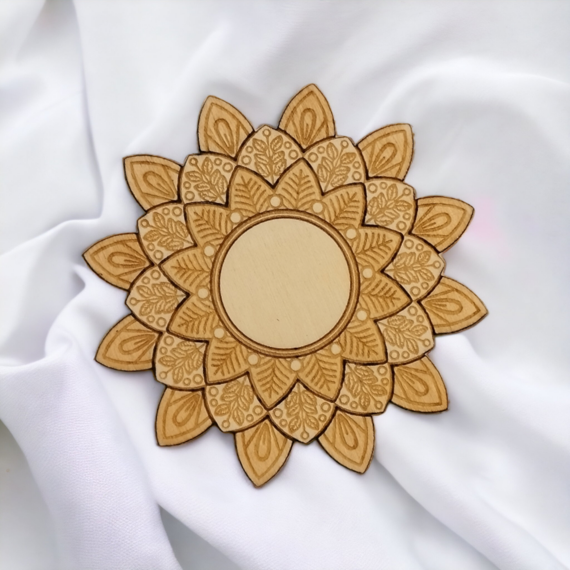 Mandala Wooden Coasters Set of 4 Handmade Gift for Housewarming