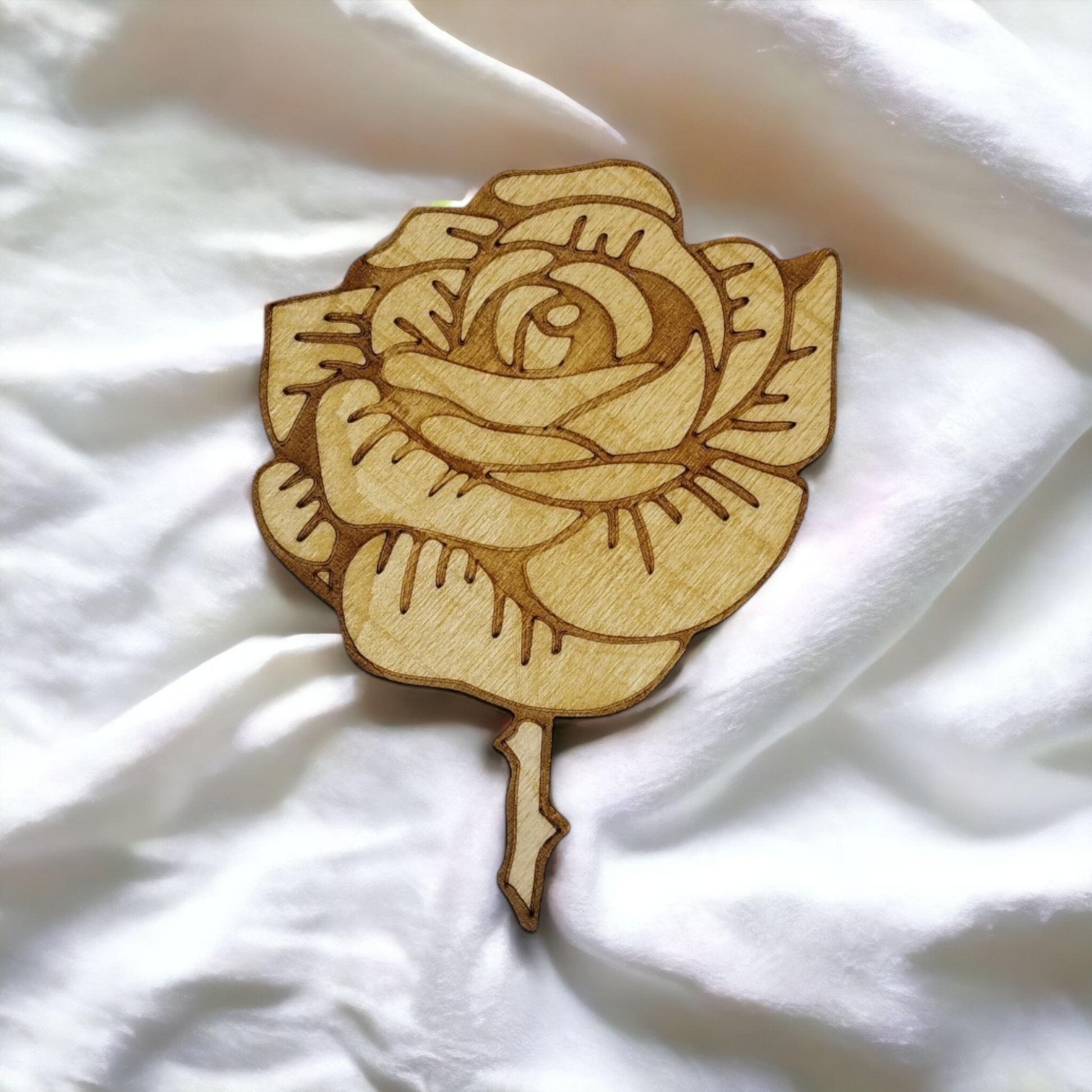 Flowers Wooden Coaster Set Of 6 Handmade Gift For Housewarming Kitchenware