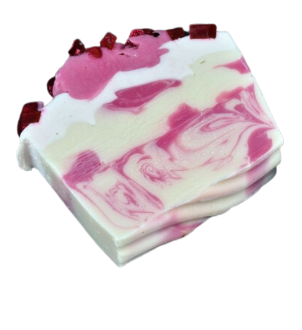 Luxury Cherry Pie Soap Slice Vegan SLS Free Cold Process - Rosetta Creative Boutique