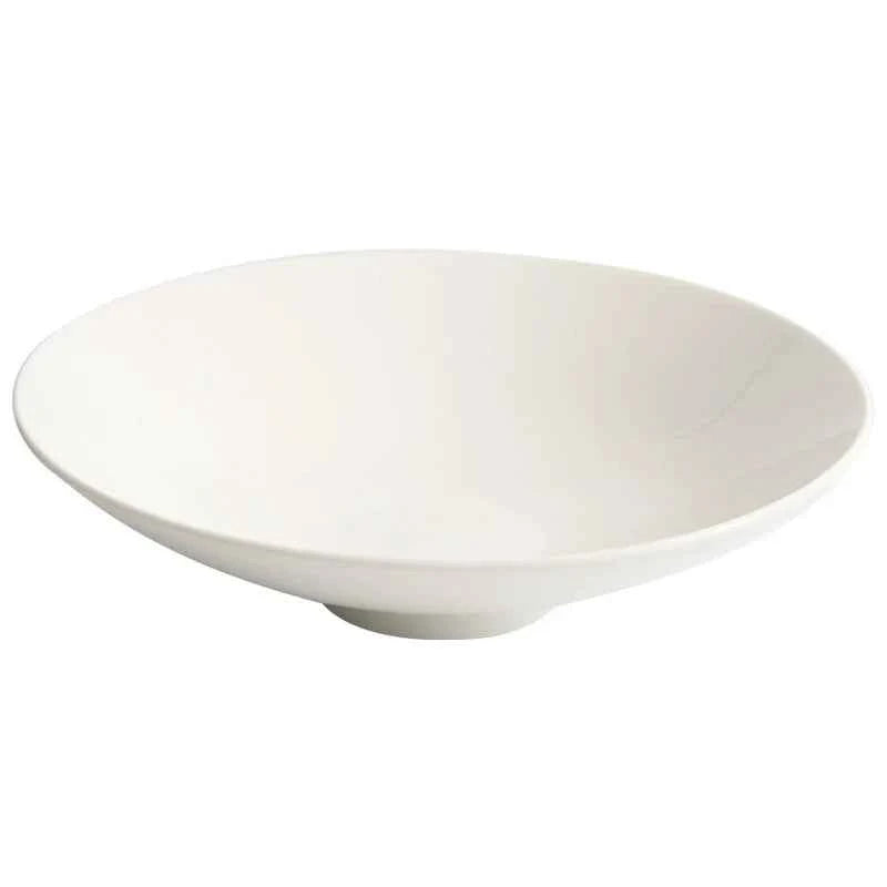 Minimalist Japanese-Style Shallow Porcelain Bowl