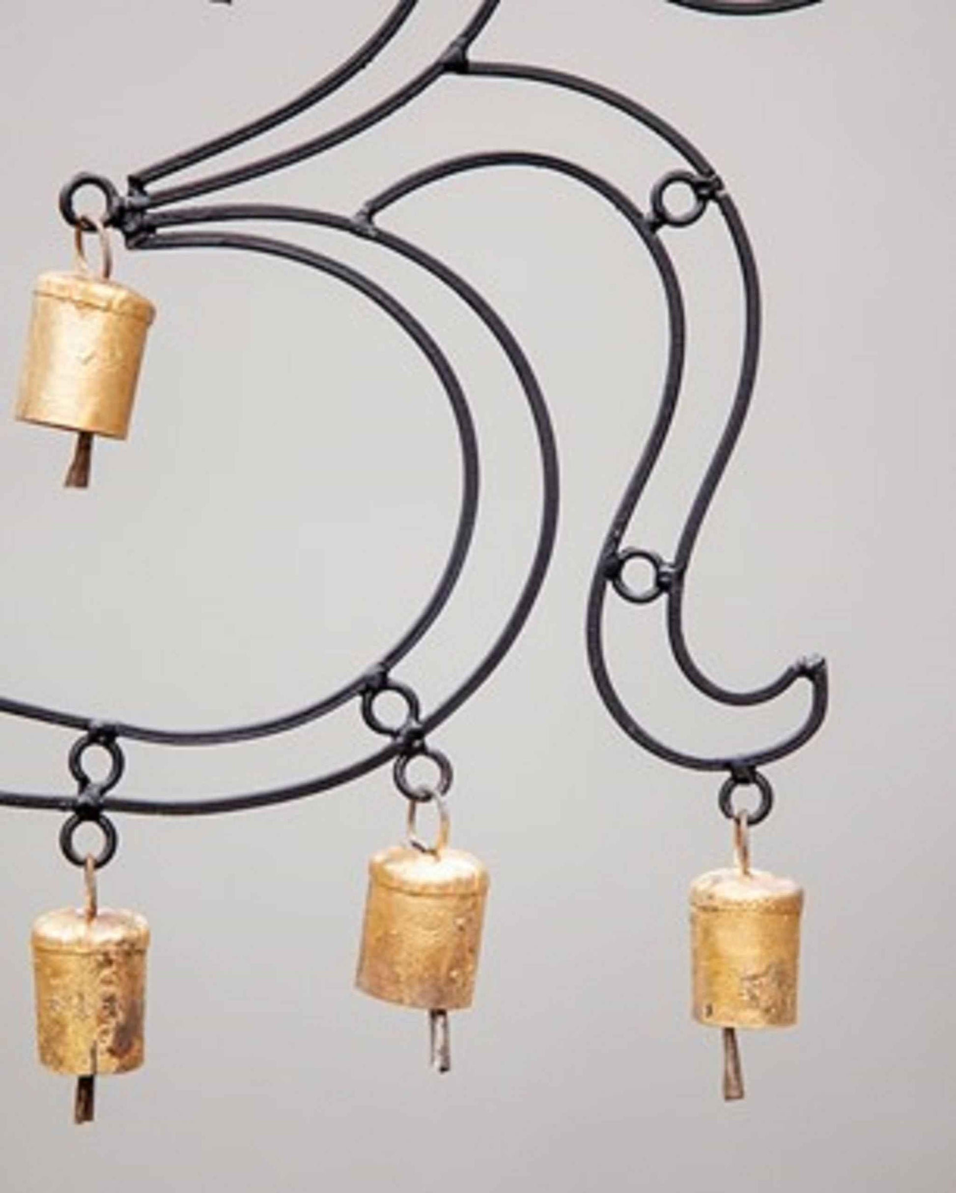 OM Brass Chime With Nine Bells Handmade Eco Friendly Meditation Decor