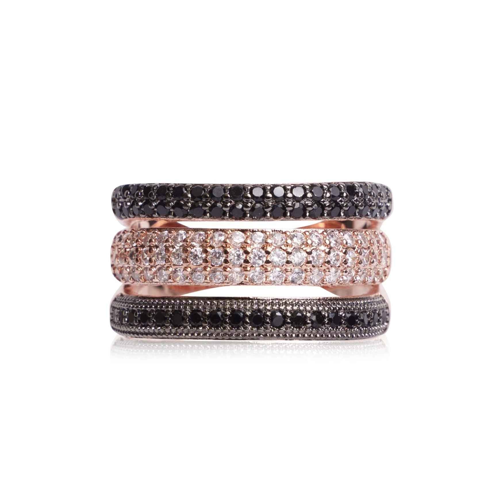 925 Sterling Silver GEMMA Ring (adjustable) with White Cubic Zirconas