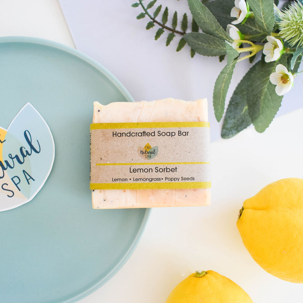 Lemon Sorbet Soap Bar Lemongrass Poppy Seeds Three Styles - Rosetta Creative Boutique
