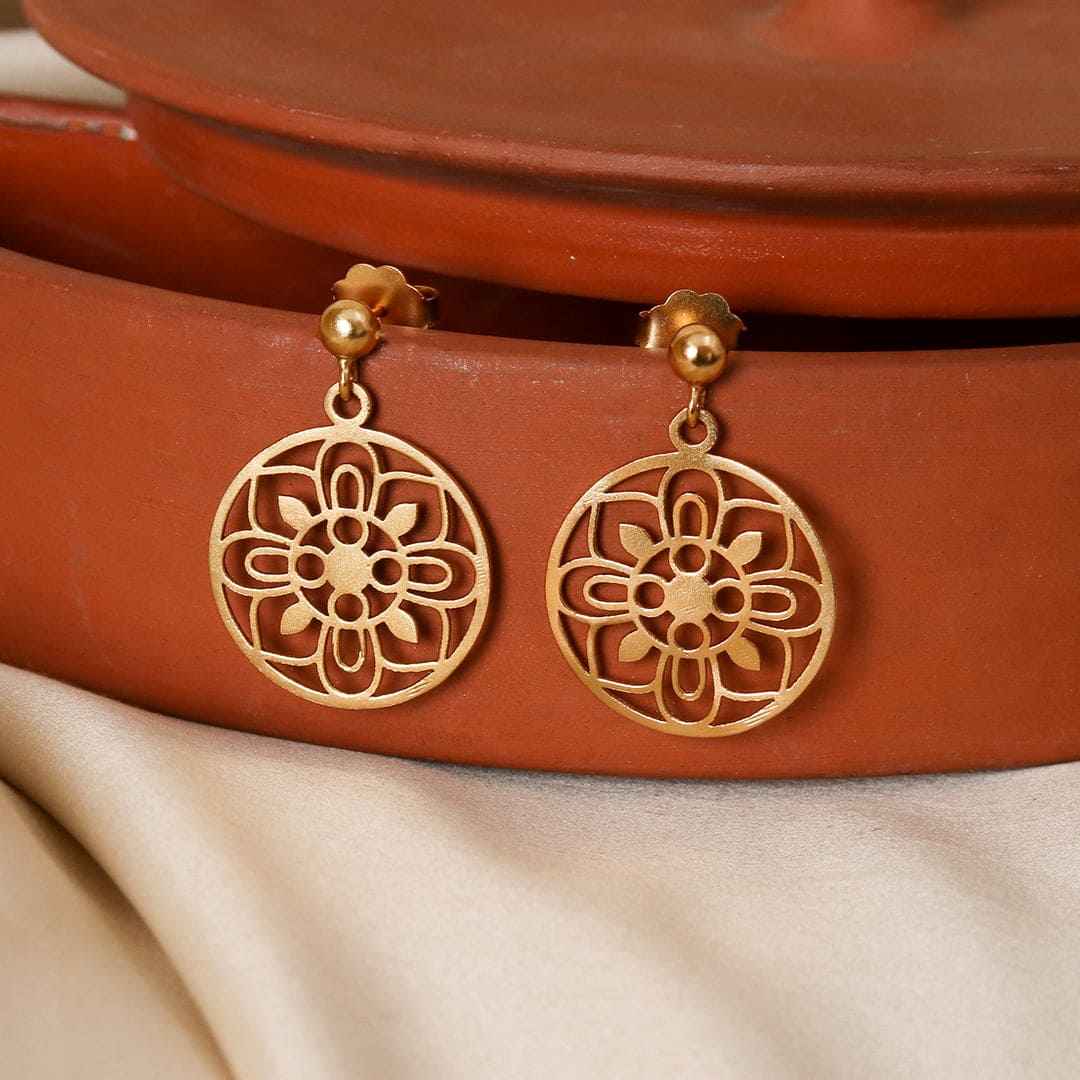 Pratha Jewellery Studio Earrings for Women Gold Plated Classic Design Jewellery