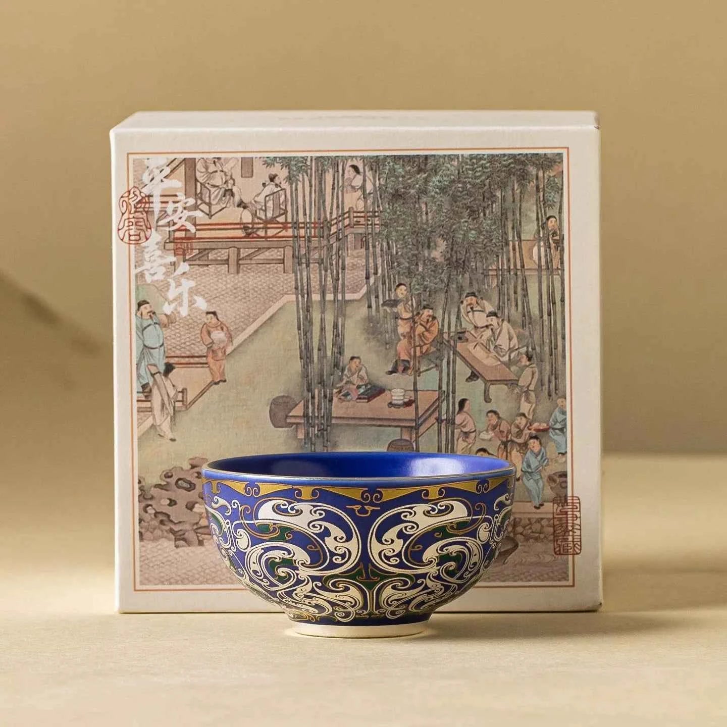Imperial Blue Silver Filigree Cup | Handcrafted Porcelain Tea Bowl