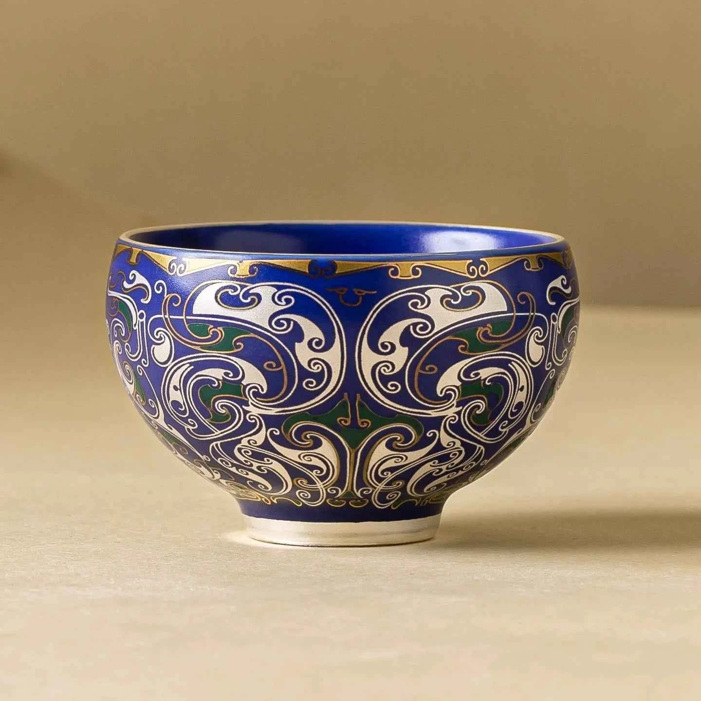 Imperial Blue Silver Filigree Master Cup | Luxury Porcelain Teaware