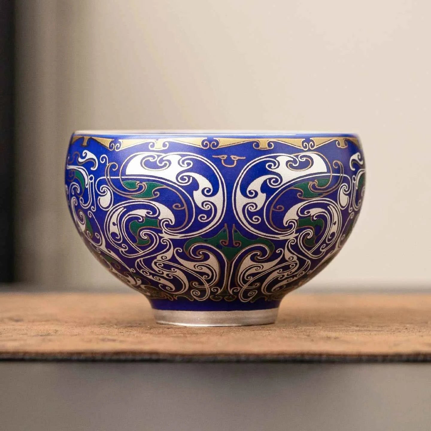 Imperial Blue Silver Filigree Master Cup | Luxury Porcelain Teaware