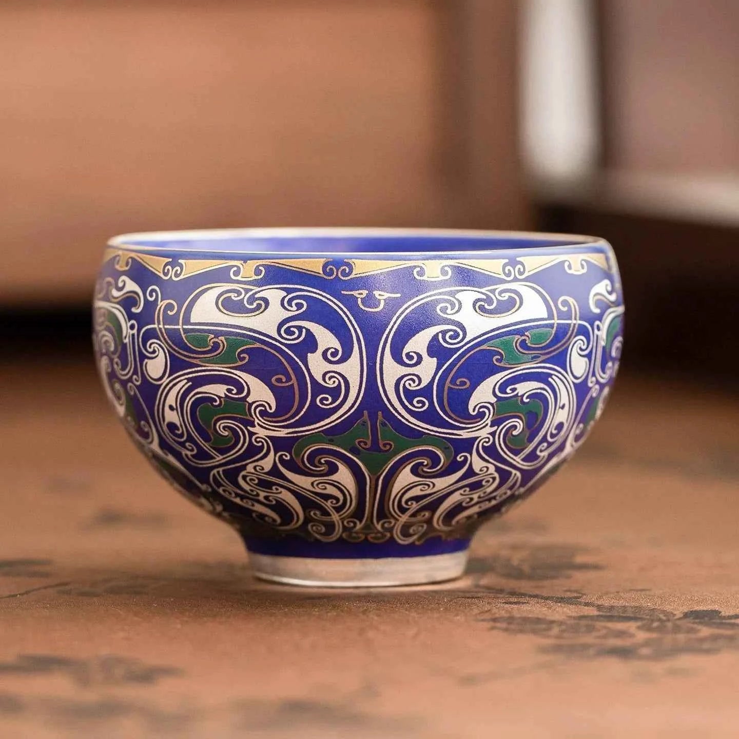 Imperial Blue Silver Filigree Master Cup | Luxury Porcelain Teaware