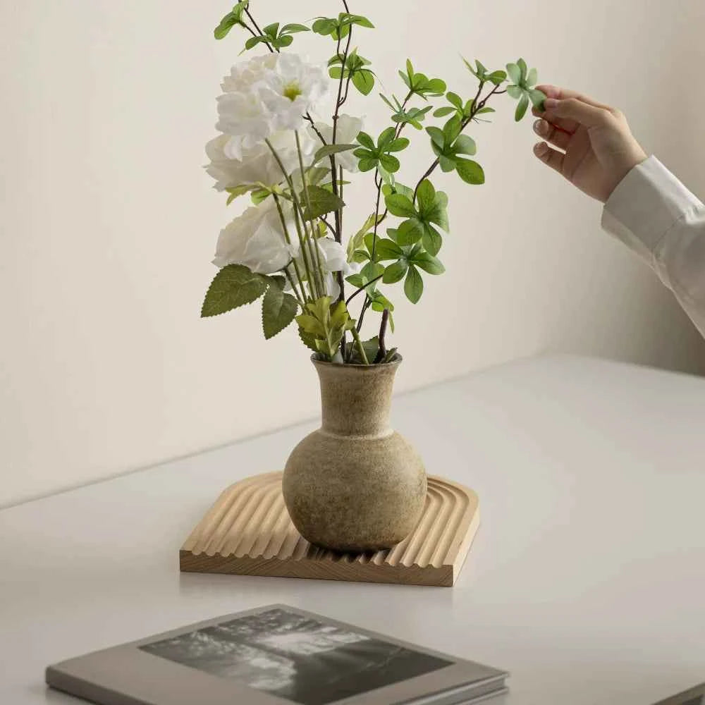 Japanese-Style Kiln-Changed Ceramic Vase – Retro Flower Arrangement Ornament