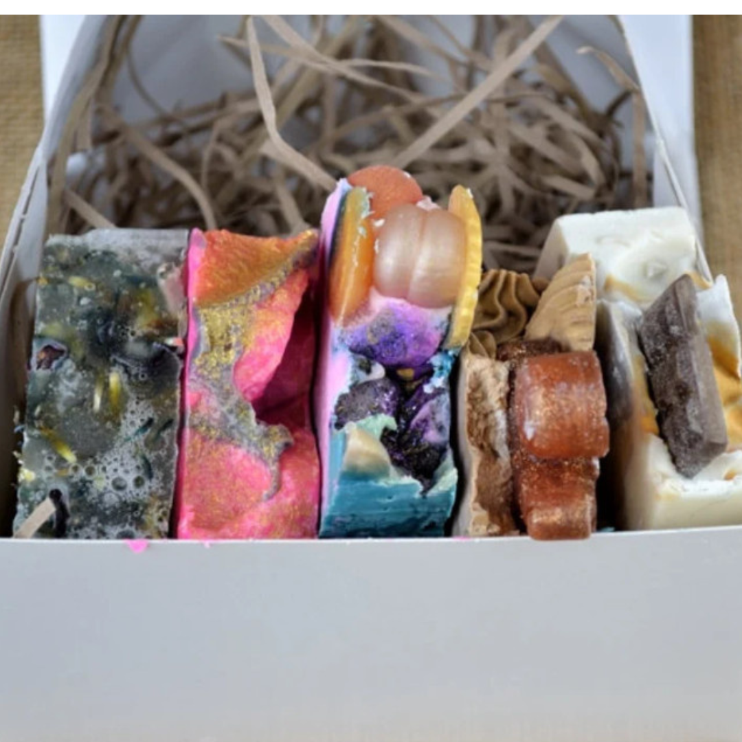 Handmade Soap Gift Set Five Cold Process Soaps Vegan - Rosetta Creative Boutique