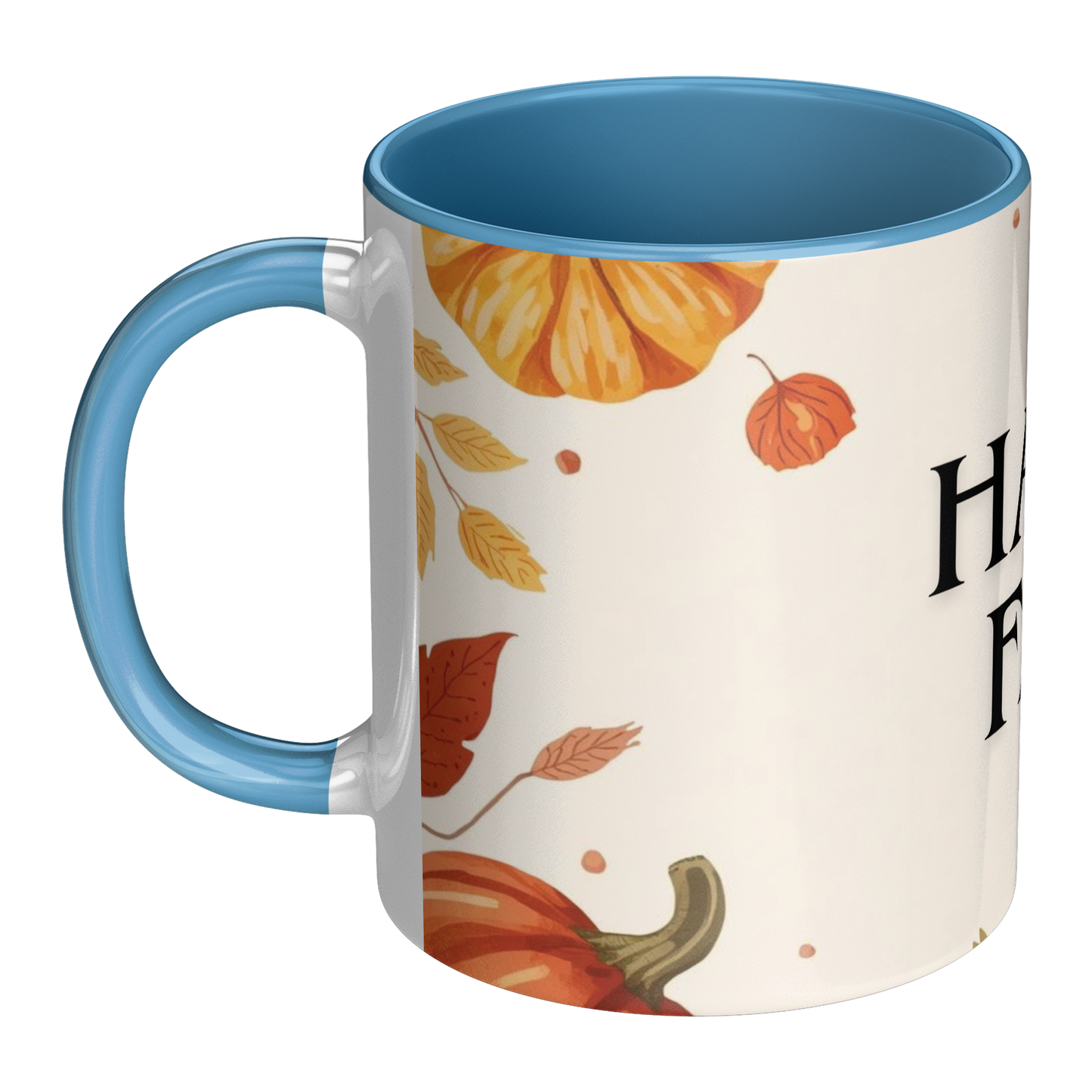 Happy Fall Mug Blue Handle