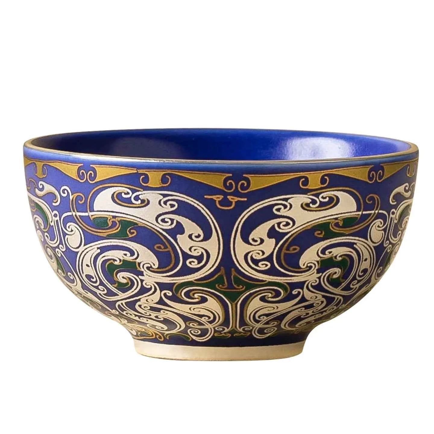 Imperial Blue Silver Filigree Cup | Handcrafted Porcelain Tea Bowl
