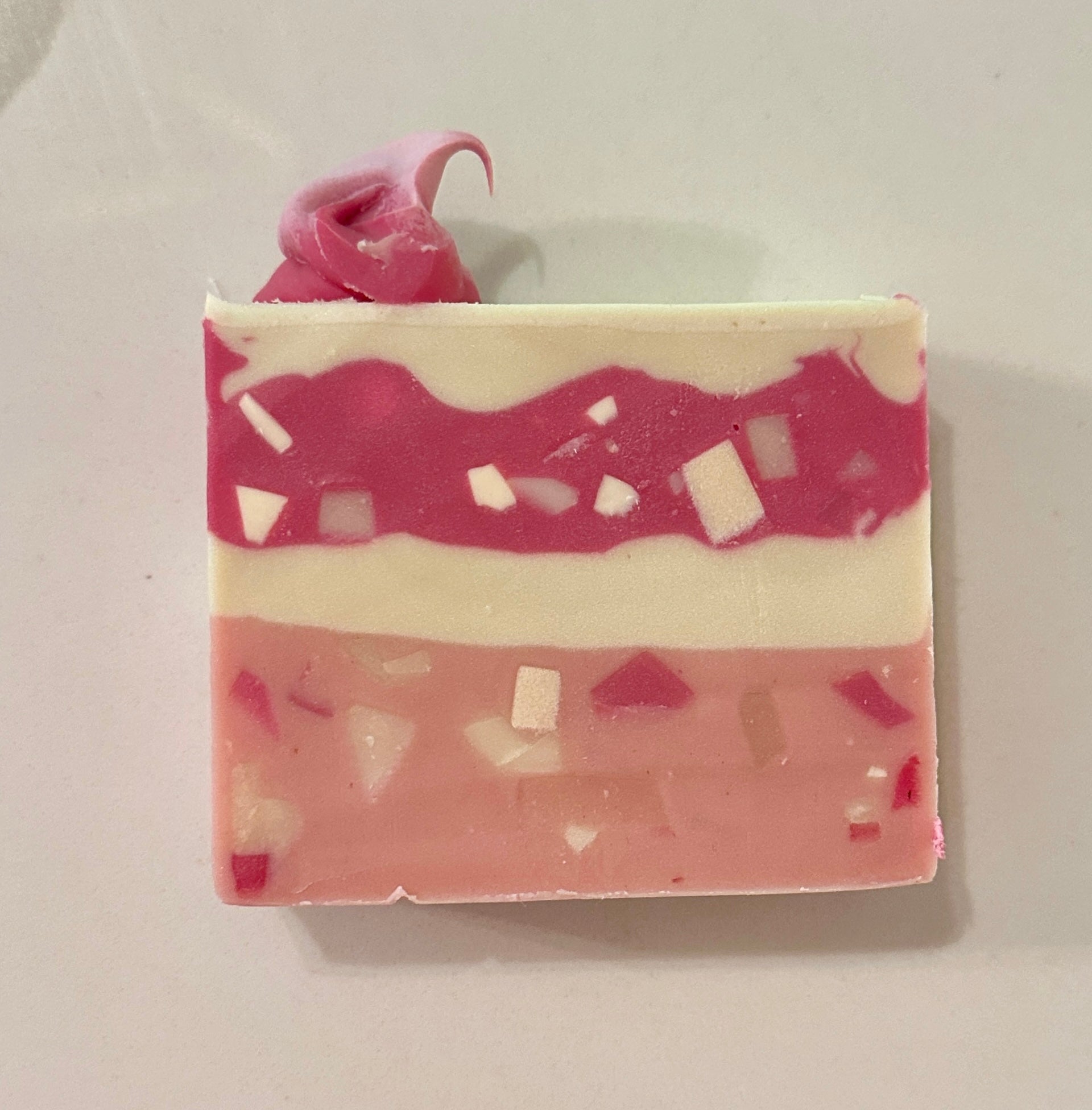 Birthday Cake Goat Milk Soap Slice Pink Grapefruit Orange - Rosetta Creative Boutique
