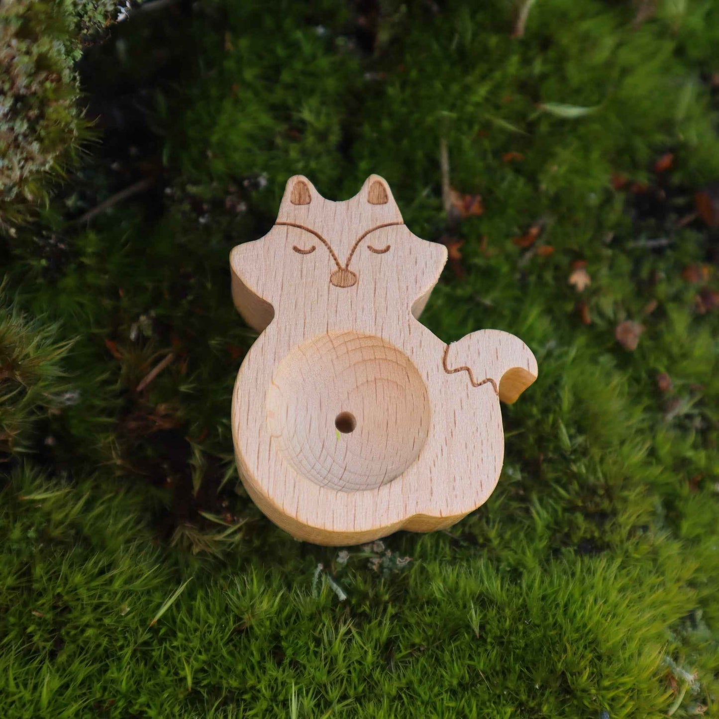 Fox Shaped European Beechwood Essential Oil Diffuser And Incense Holder