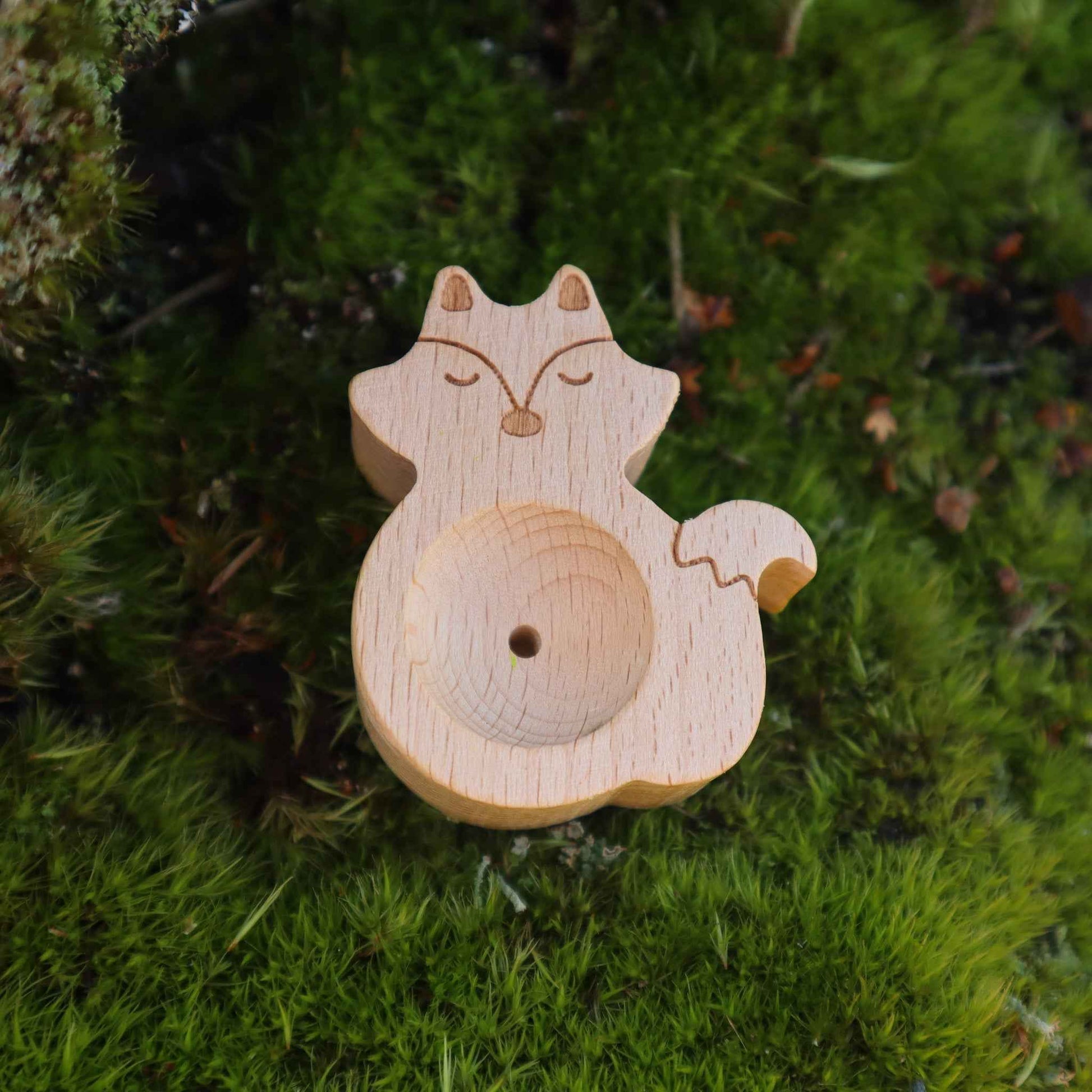 Fox Shaped European Beechwood Essential Oil Diffuser And Incense Holder