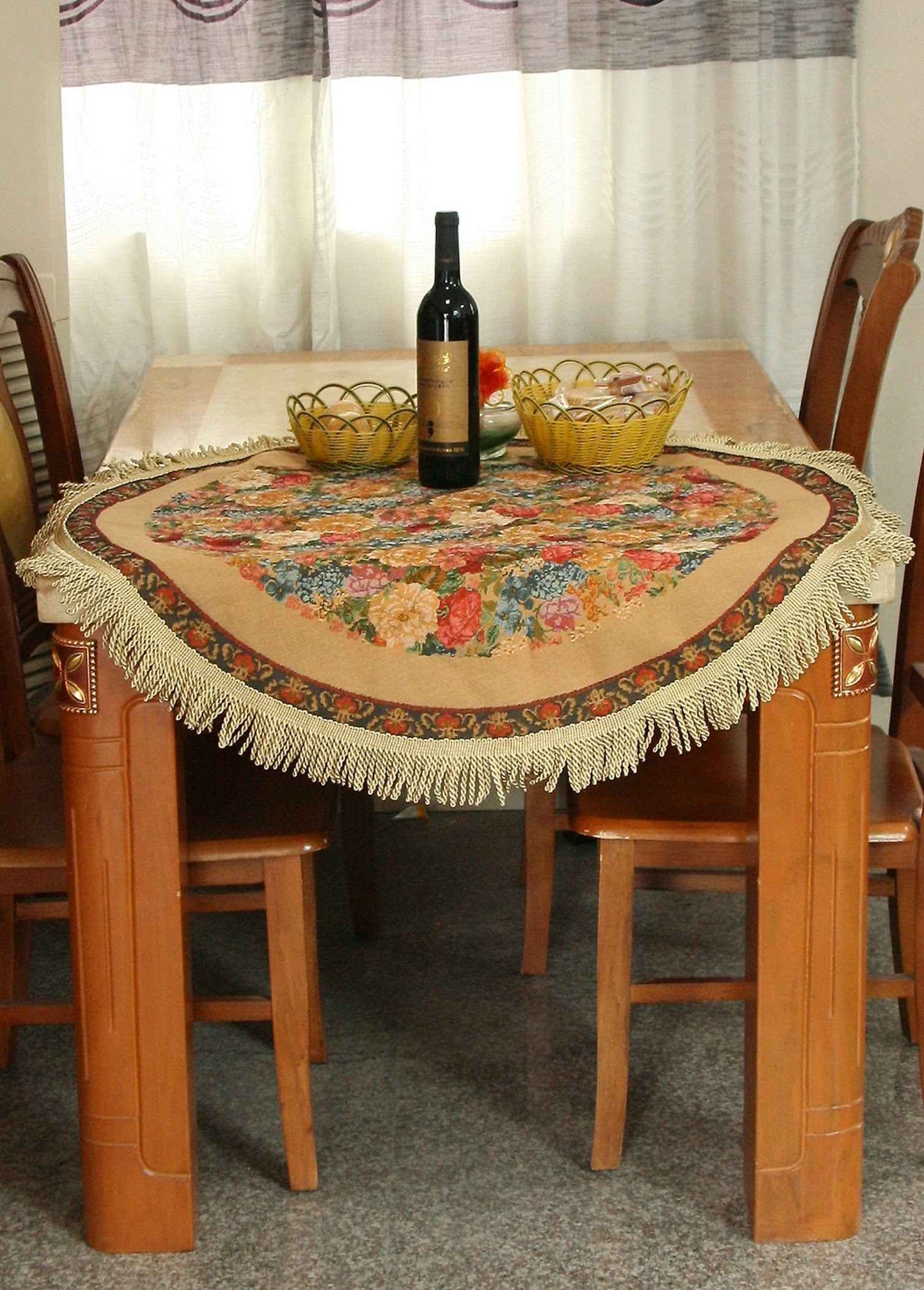 Tache Colorful Country Rustic Floral Morning Awakening Woven Tapestry Tablecloth (3089B)