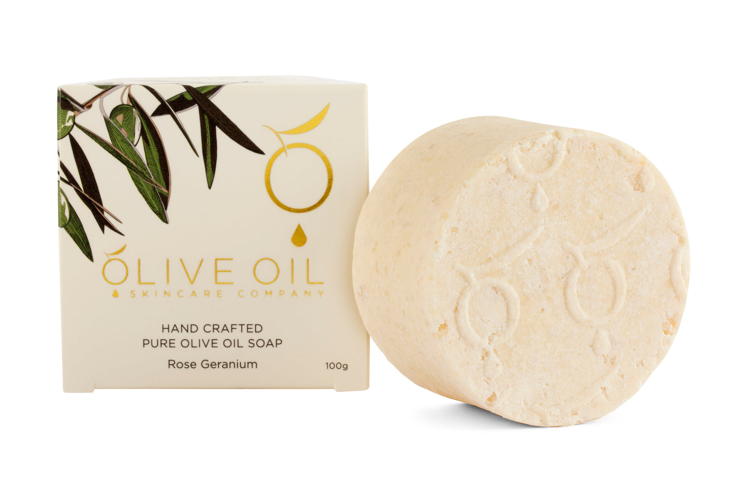 Olive Oil Soap Rose Geranium All Natural Hydrating 100g - Rosetta Creative Boutique