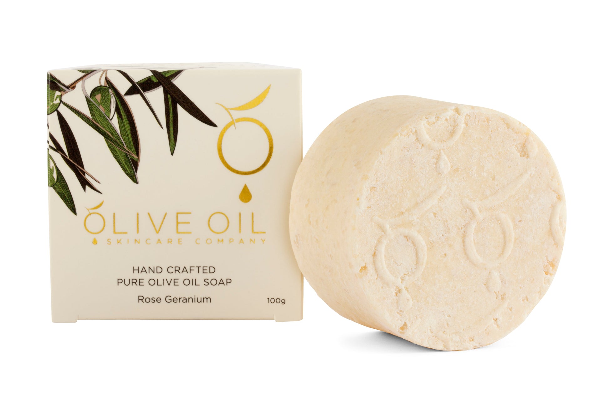 Olive Oil Soap Rose Geranium All Natural Hydrating 100g - Rosetta Creative Boutique