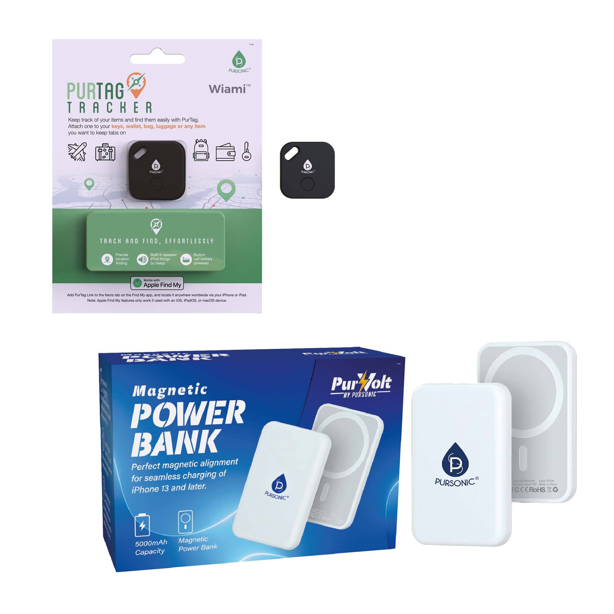 Pursonic Travel Stay Charged With Magnetic Power Bank - Rosetta Creative Boutique