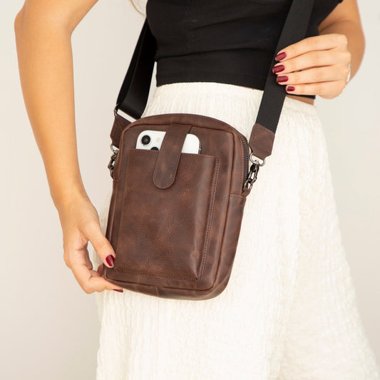 Toronata Ajo Leather Crossbody Bag Pebble Grain Leather - Rosetta Creative Boutique