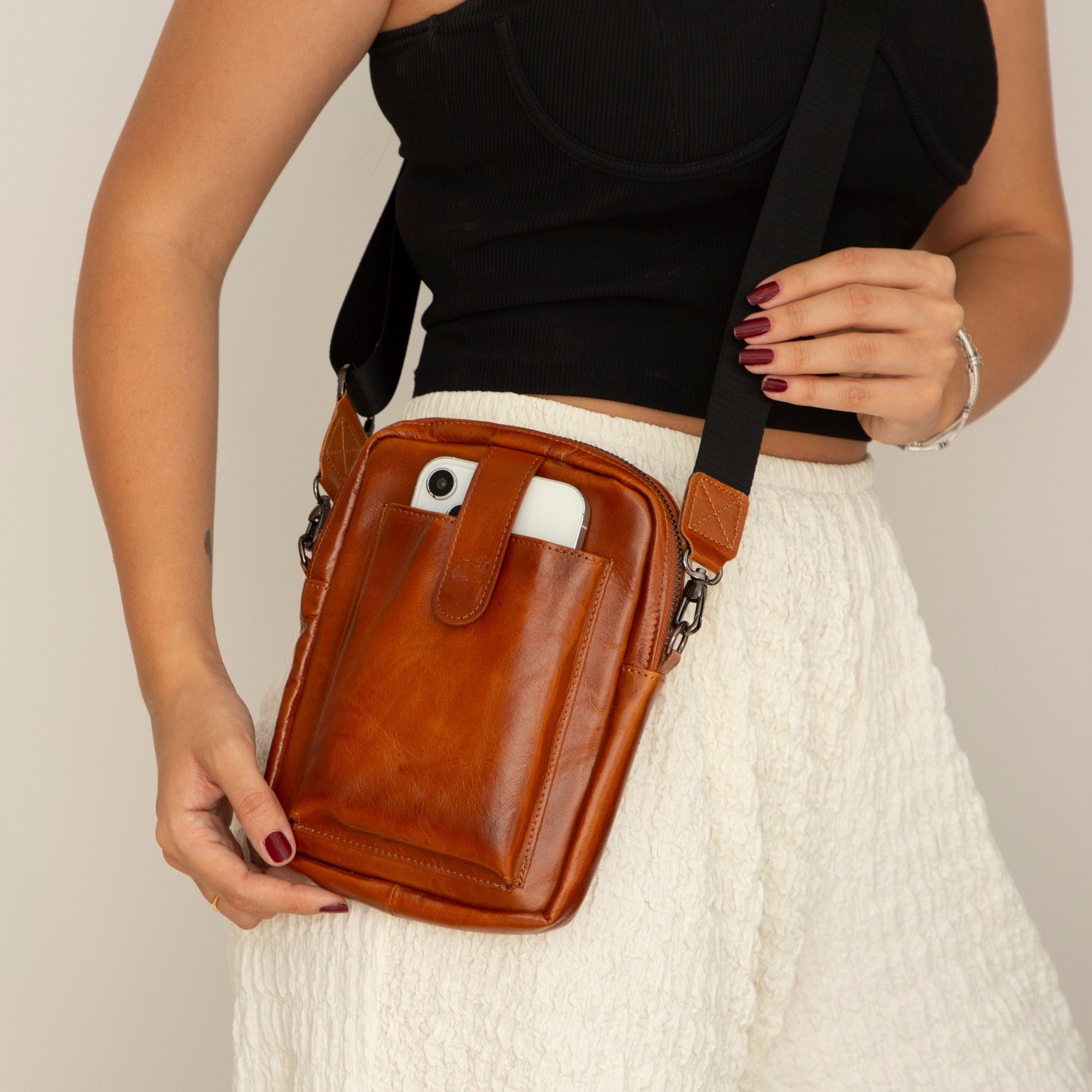 Toronata Ajo Leather Crossbody Bag Pebble Grain Leather - Rosetta Creative Boutique