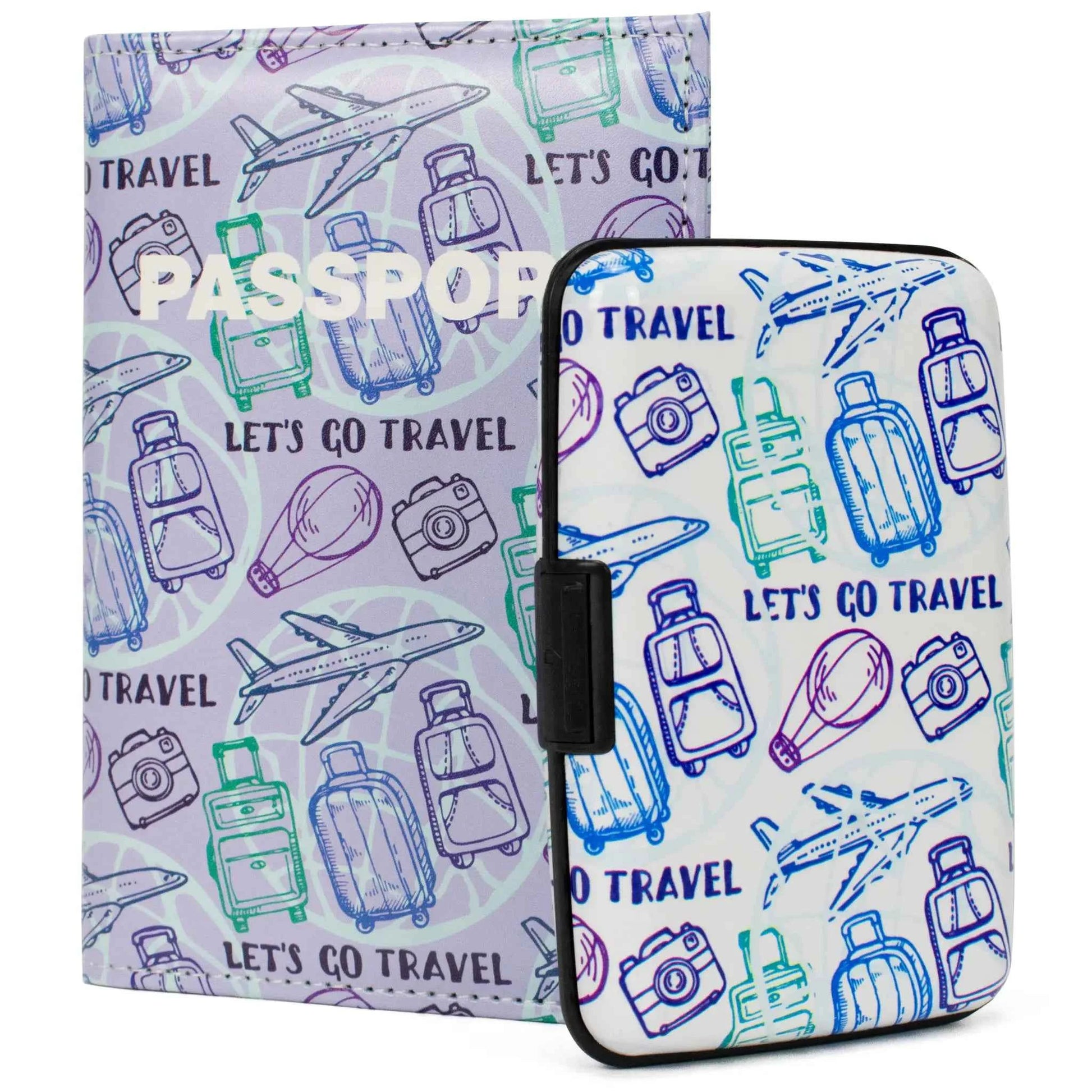 Miami Carry On RFID Protected Passport Cover And Wallet Set For Travel