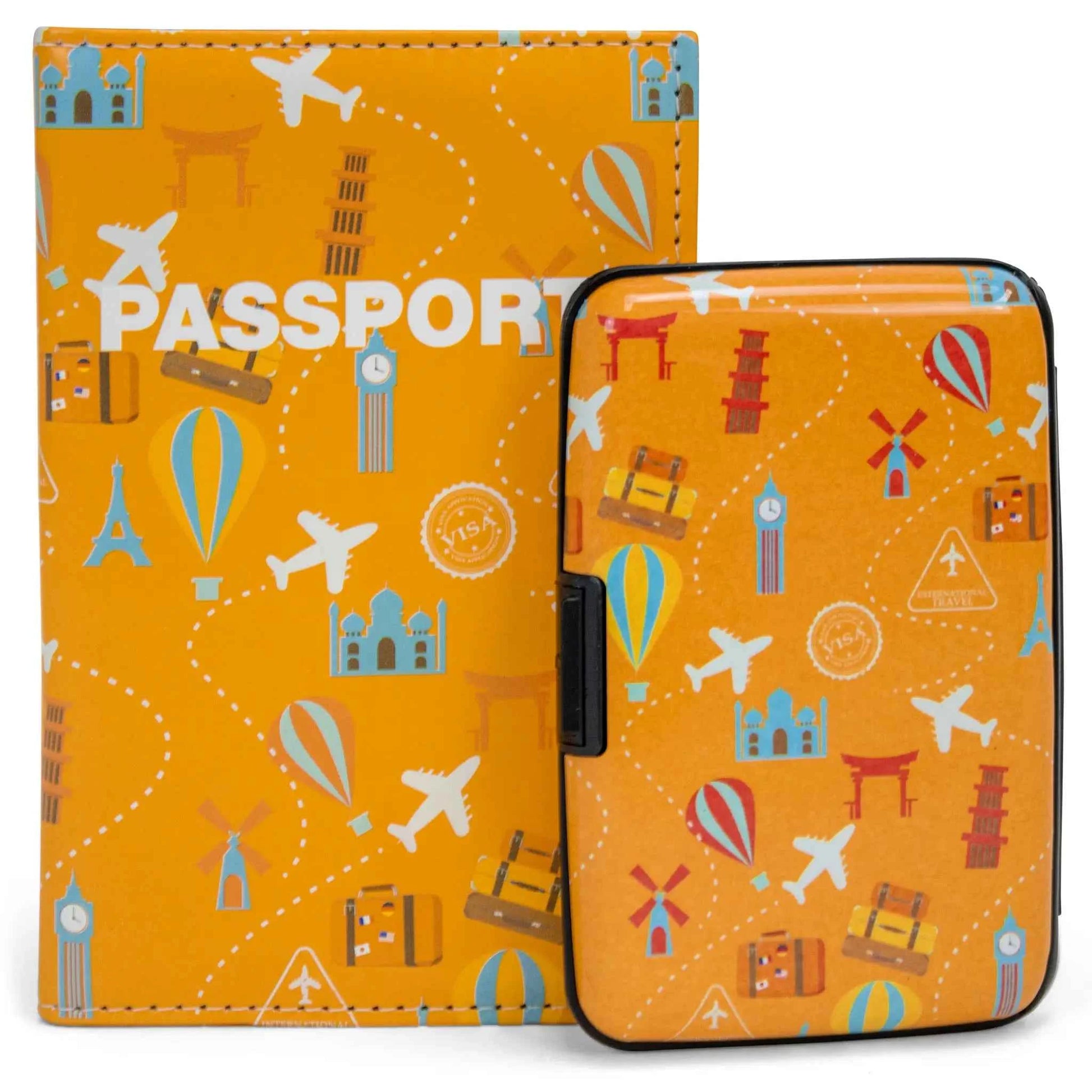 Miami Carry On RFID Protected Passport Cover And Wallet Set For Travel