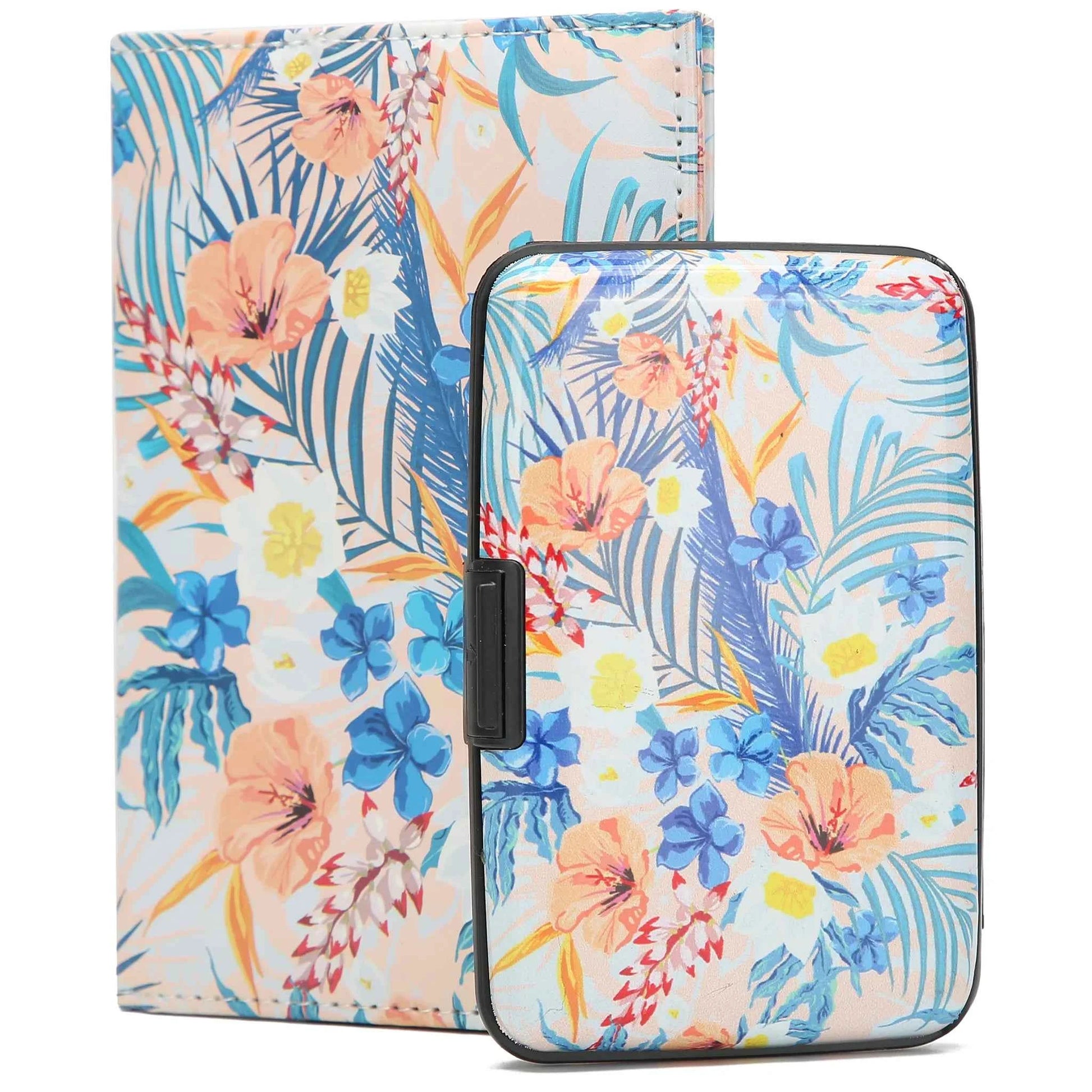 Miami Carry On RFID Protected Passport Cover And Wallet Set For Travel