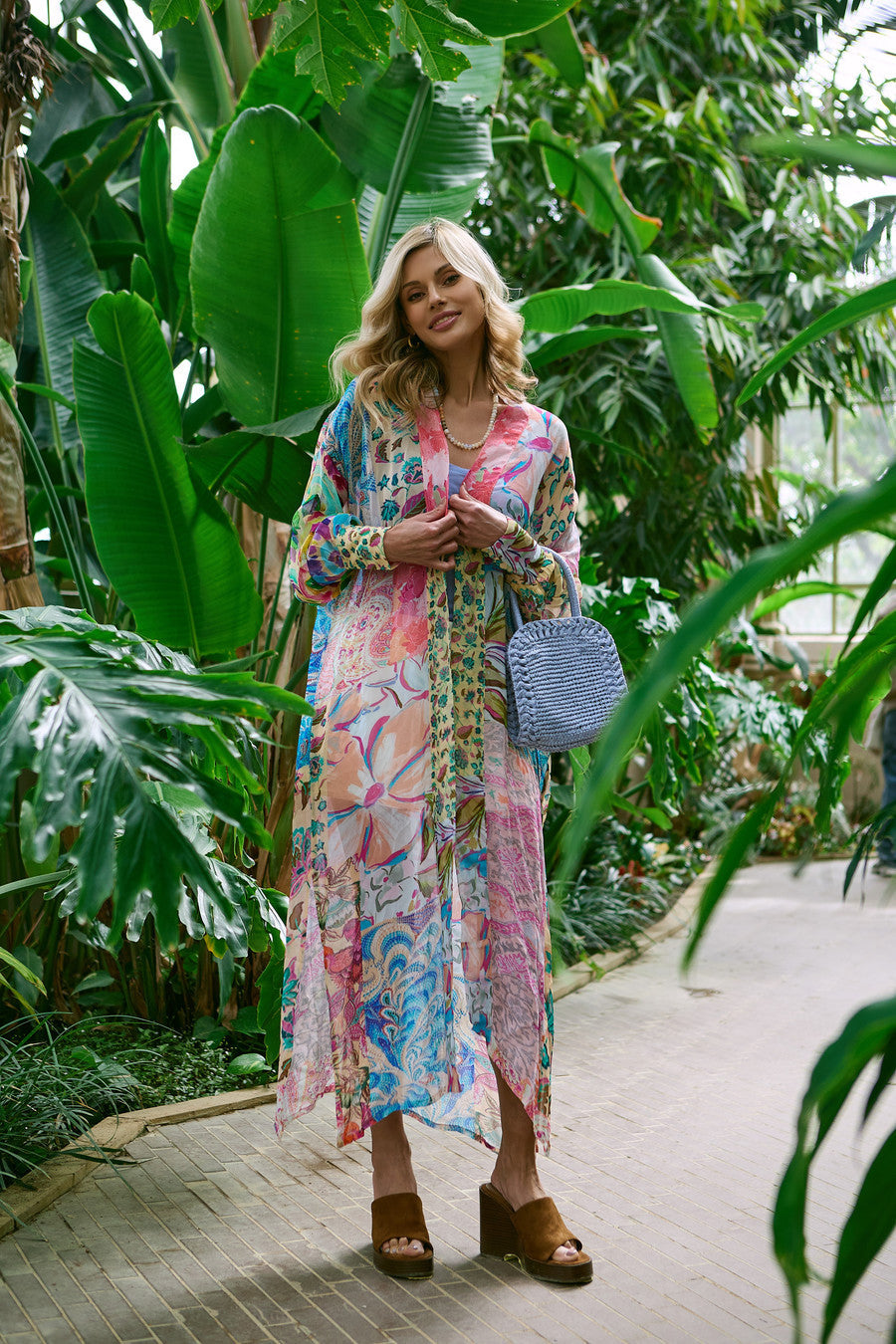 Floral Patch Long Kimono