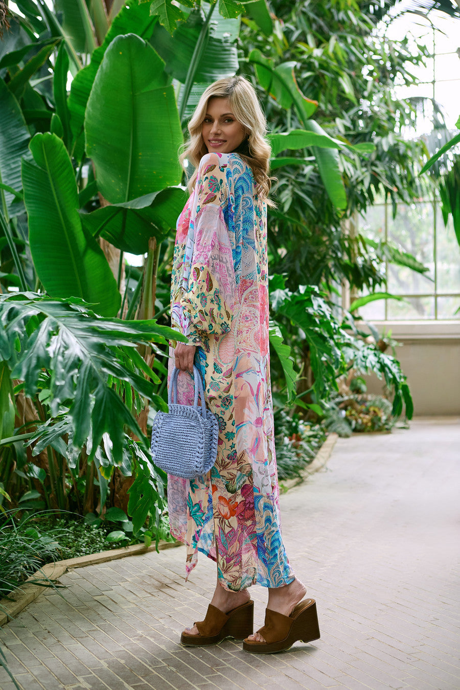 Floral Patch Long Kimono